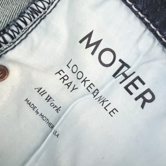 Mother Jeans The Looker Ankle Fray in All Work Paint Splatter Skinny - Picture 7 of 11